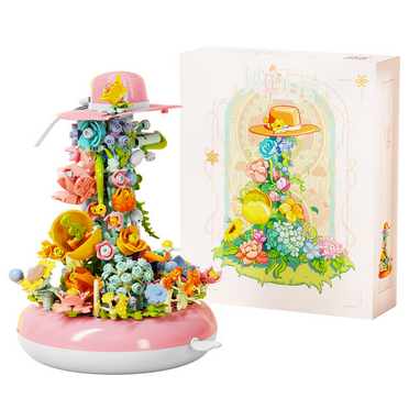 Remocguys Flowers Building Set with Music Box Compatible with Lego Botanical Gift for Adults 575Pcs