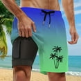 thumbnail image 2 of Kcolen Men's Swim Trunks with Compression Shorts Gradient Stretch 2 In 1 Beach Swimming Shorts Lightweight Mens Swimsuit with Compression Liner Summer Beach Swimming Shorts for Men, 2 of 4