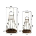 thumbnail image 4 of Hanobe Farmhouse Rustic Candle  Lantern Decor - Wire Metal Lantern Decorative Indoor Outdoor for Fireplace Mantle Coffee Table Decor Set of 2, 4 of 9