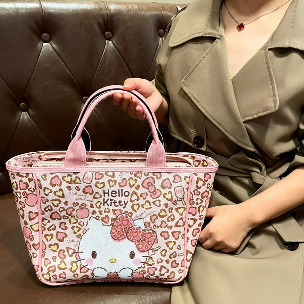 Hello Kitty Luxury Designer Tote Bag Women Large Capacity Shoulder Bags Cartoon Cute PU Leather Handbags Shopping Women s Bags