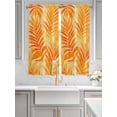 thumbnail image 4 of Bedroom Curtains 63 Inches length, Botanical Orange Yellow Window Treatment Curtain Drapes, Modernism Tropical Palm Leaf Rod Pocket Curtain Panels for Living Room Kitchen, 42"x63", 2 Panels, 4 of 7