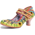 thumbnail image 6 of Irregular Choice Charmers Market Women's Ankle Strap Louis Heel Shoes In Yellow Size 9, 6 of 6