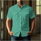 thumbnail image 5 of Yaoyar Mens Summer Vintage Turndown Collar Shirts Short Sleeve Casual Button Down Shirt Beach Vacation Tops, 5 of 6