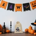 thumbnail image 4 of Halloween Glow in The Dark Drawstring Bag Linen Storage Pouch for Candy Jewelry Perfume Trick or Party, 4 of 6