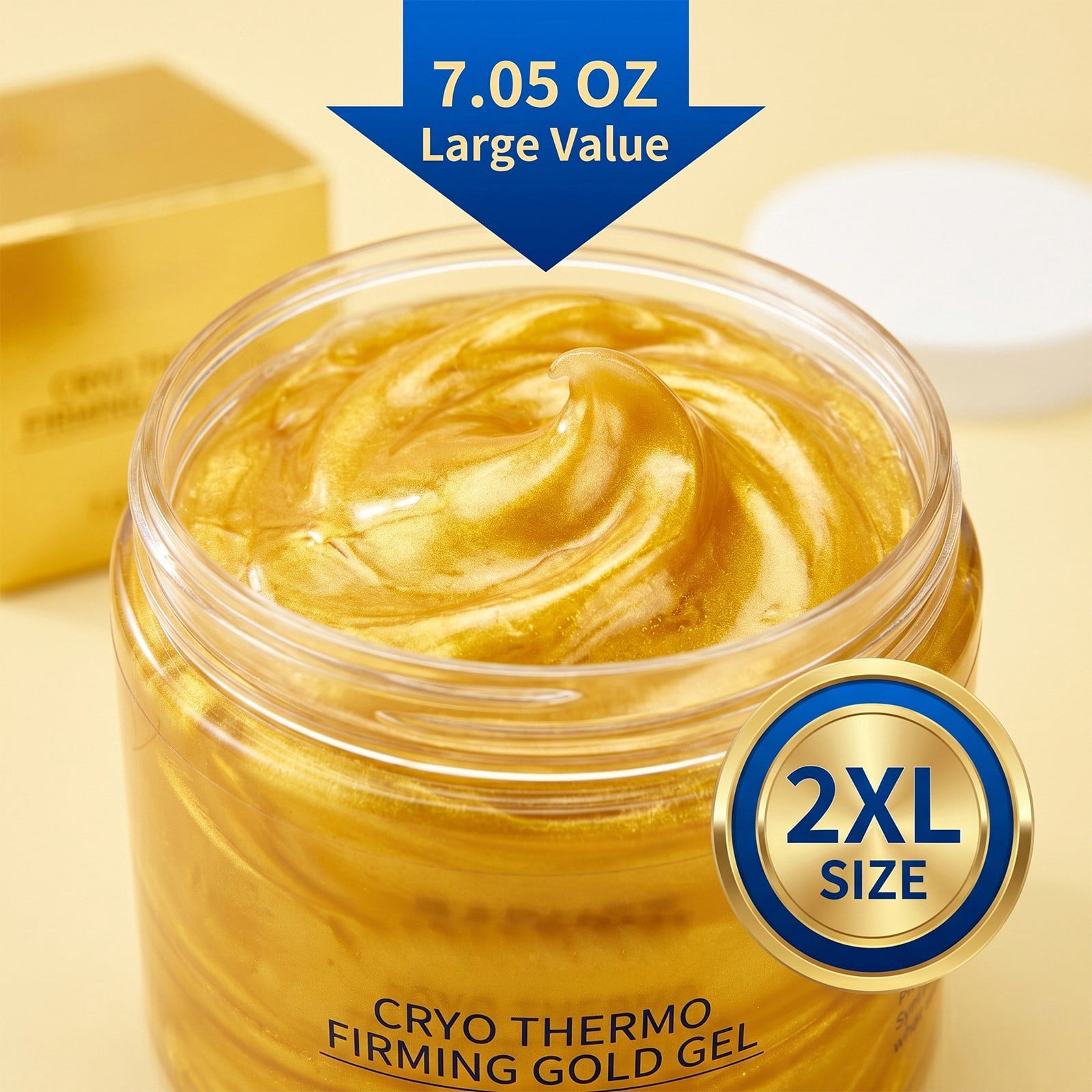 15-Day Fast-Acting Cellulite Cream, Cryo Thermo Firming Gold Massage Gel for Body Contouring, Tightening Sculpting Cream for Belly Thigh Butt Arm, Unisex Skin Firming Treatment for Home Use - 200g