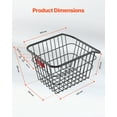 thumbnail image 6 of VEVOR Rear Bike Basket, Metal Wire Bicycle Basket with Reflective Tail Light & Waterproof Cover, Durable Bike Back Basket, Fits to Most Rear Bike Racks, 6 of 9