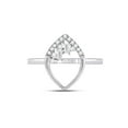 thumbnail image 2 of 14kt White Gold Womens Baguette Diamond Scattered Oval Ring 1/8 Cttw, 2 of 4