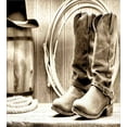 thumbnail image 3 of Western Duvet Cover Set, American West Themed Photograph Focused on Boots in Front of Cask Composition, Decorative 3 Piece Bedding Set with 2 Pillow Shams, Calking Size, Sepia and Beige, by Ambesonne, 3 of 3