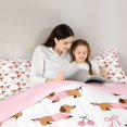 thumbnail image 5 of Homewish Kawaii Pet Dachshund 7-Piece Twin Bedding,Lovely Bow Cherry Bedding Comforter Set,White,Pink Reversible, 5 of 8