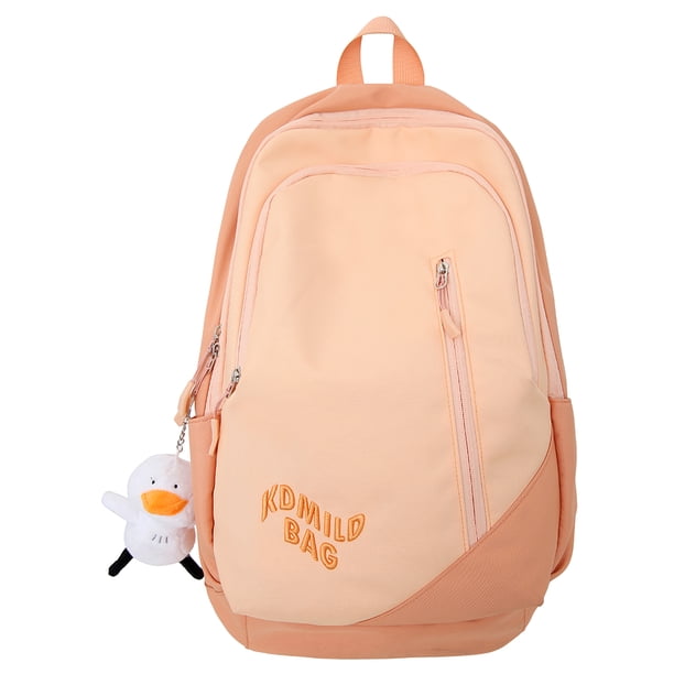 Mochila Casual Mujer Mochila Escolar Color Contraste con Colgante para Viaje (Naranja) Tmvgtek Para Estrenar