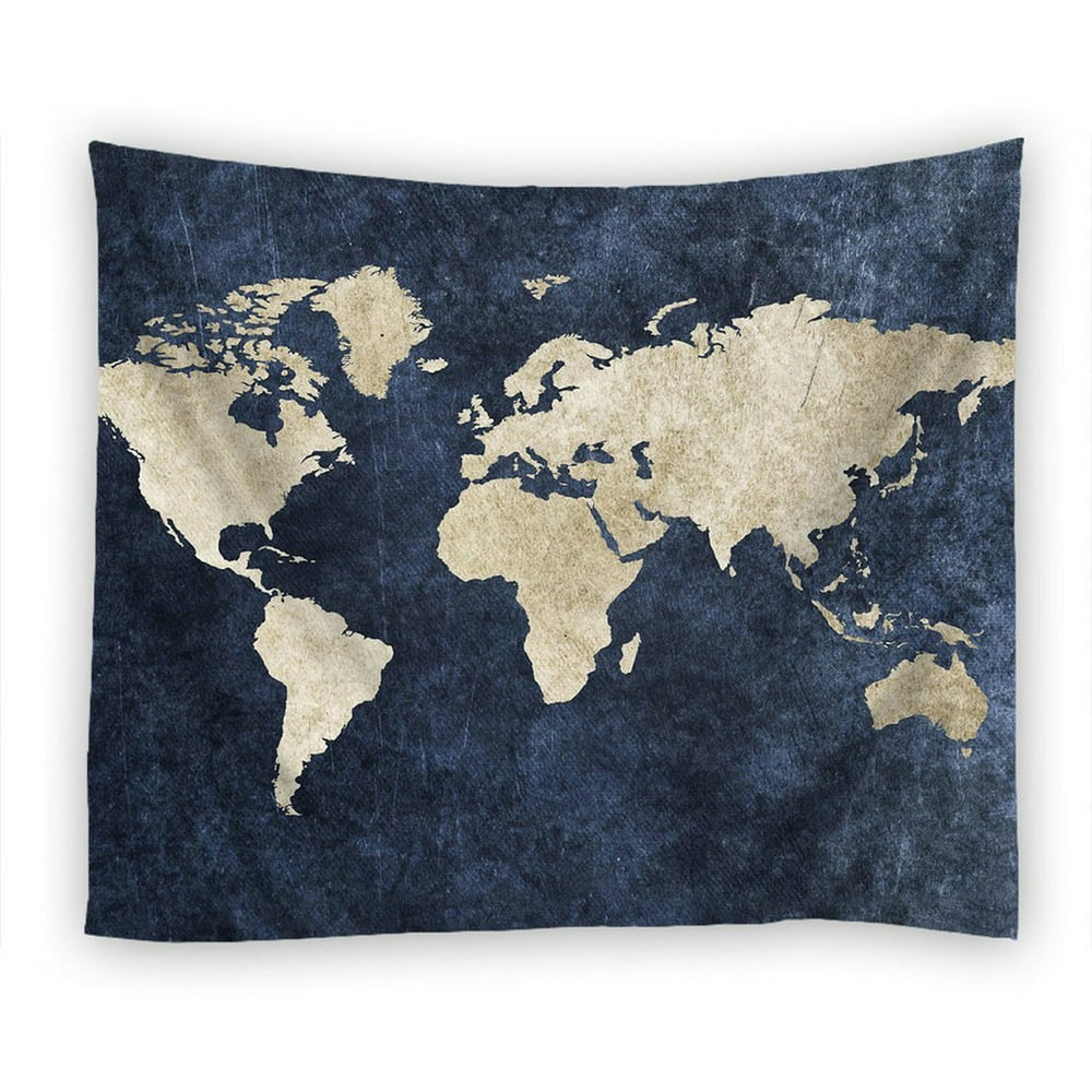 Cloth World Map Wall Hanging United States Map