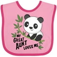 thumbnail image 3 of Inktastic My Great Aunt Loves Me Cute Panda Boys or Girls Baby Bib, 3 of 4
