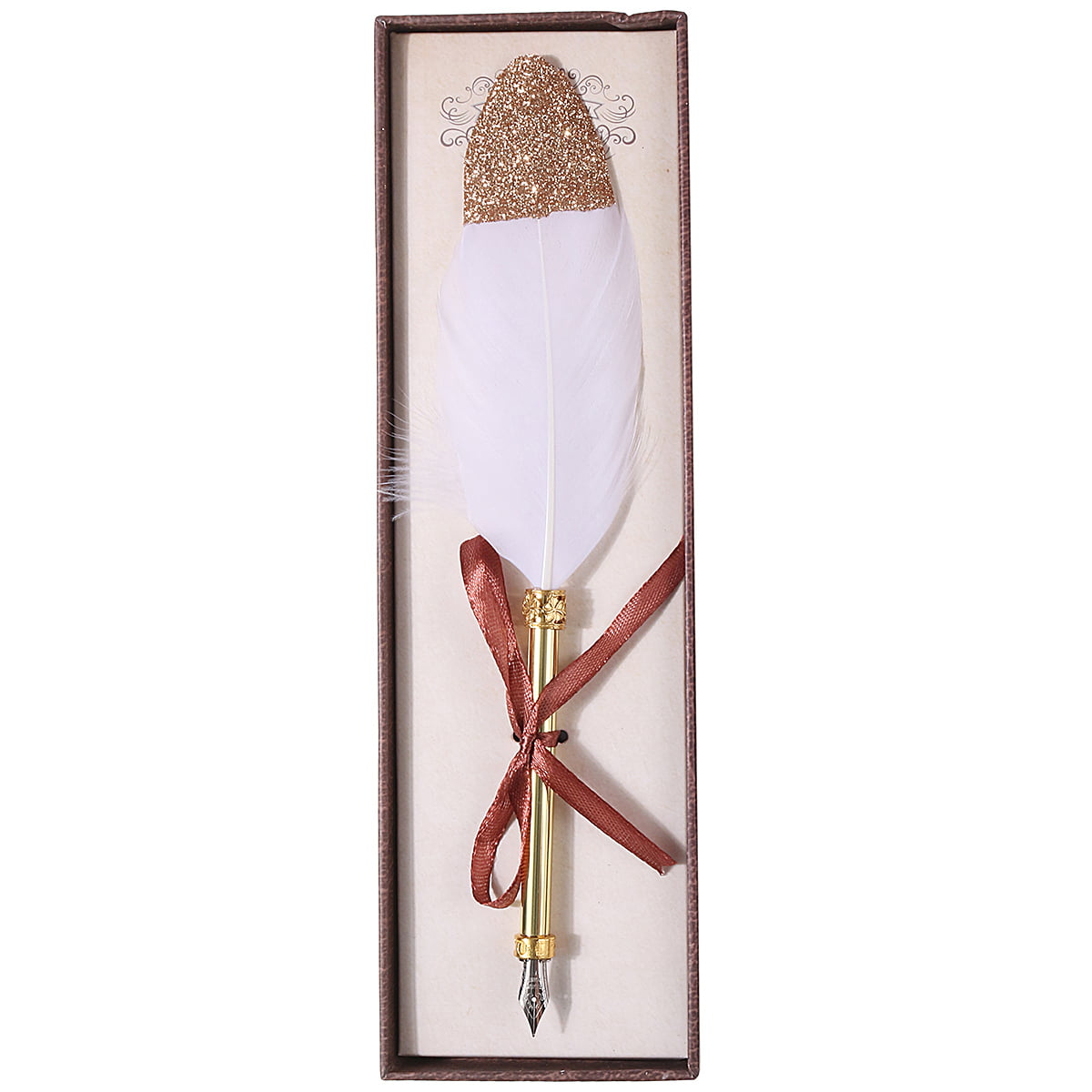 Feather Pen 20Pages DIY Wedding Guest Book Wooden Signature Album Guestbook 