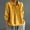 Yellow, variant on FamilyThread Womens Cotton V Neck Long Sleeve Shirt Pleated Collared Blouses Casual Drawstring Tops Solid Color Shirt