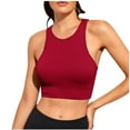 thumbnail image 2 of Odbmxy Crop Womens Tank Tops Sleeveless Racerback Womans Tops Solid Color Yoga Sports Casual Tight Tops,Red S, 2 of 4