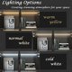 thumbnail image 3 of Vitrina, con 2 puertas y luces de vidrio, vitrina con estantes de almacenamiento de 4 niveles y 2 cajones, diseño emergente, 3 of 4