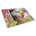 thumbnail image 1 of Rooster Barnyard Morning Glass Cutting Board - Large, 1 of 1