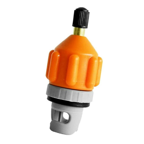 Adaptador de válvula de bomba eléctrica para colchón de aire, piscina inflable, anillo de columpio, soporte adaptador de bomba naranja