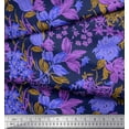 thumbnail image 2 of Soimoi Polyester Crepe Fabric Leaves & Floral Artistic Print Sewing Fabric Yard 42 Inch Wide, 2 of 3
