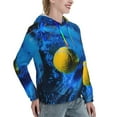 thumbnail image 2 of Yiaed Sports Tennis Ball Print Womens Casual Hoodies Crew Neck Long Sleeve Sweatshirts With Pocket Pullover Tops Women's Hooded Sweatshirt-Medium, 2 of 5