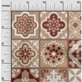 thumbnail image 1 of oneOone Viscose Chiffon Light Brown Fabric Floral & Tiles Moroccan Sewing Material Print Fabric By The Yard 42 Inch Wide, 1 of 4