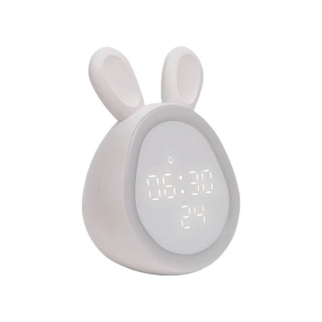 Despertador con luz nocturna Cateissary Recargable Pantalla digital decoración animal blanco