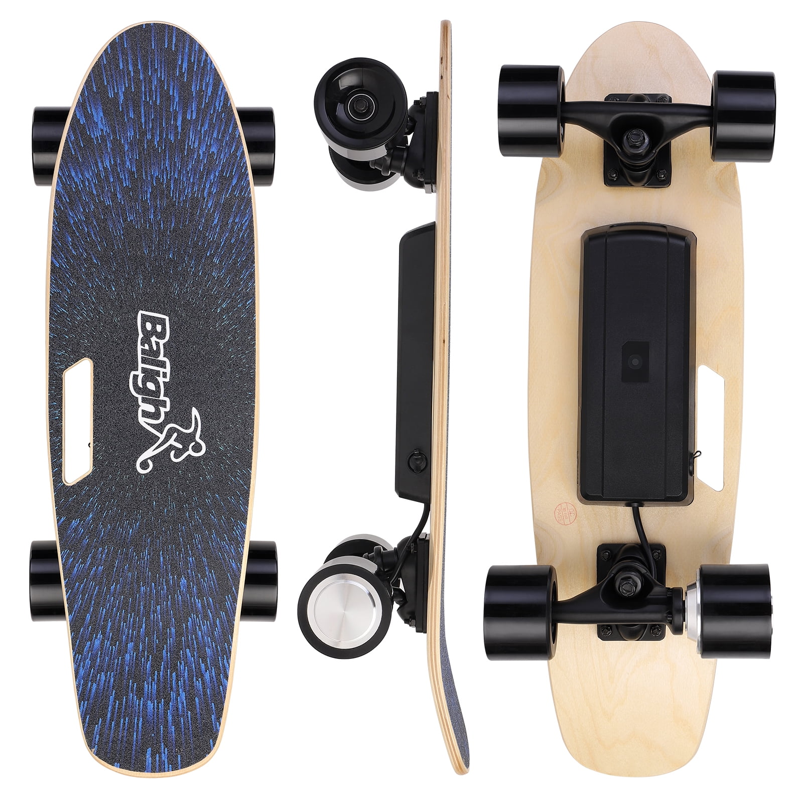 350W Electric Skateboard Longboard Maple Deck Remote Control 20km/h black 