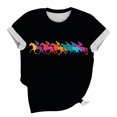 thumbnail image 4 of Youyipin Womens Tops Retro Horse Equestrian Clothing Equestrianism Equestrian T-Shirt Basic Tees Graphic Tees For Women, 4 of 5