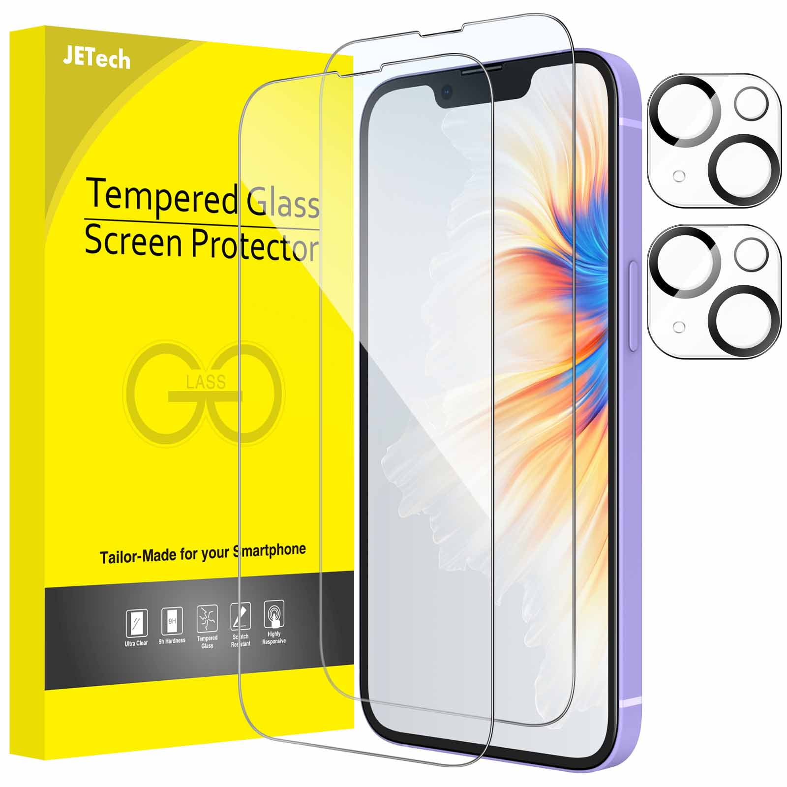 JETech Full Coverage Screen Protector for iPhone 14 Plus 6.7Inch with