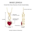 thumbnail image 5 of Rosec Jewels - Lab Grown Ruby Heart Necklace with Moissanite | AAAA Quality Ruby Promise Necklace - with Jewelry Box, 5 of 6