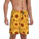 thumbnail image 2 of Balery Vintage Leopard Print Sunflower Pantalones cortos de pijama de punto de algodón para hombre con cinturilla y bolsillos-XX-Large, 2 of 6