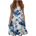 thumbnail image 2 of Ovzne Robes pour Femmes Robe d'Été Mode Féminine Vacances Été Couleur Unie Sans Manches Robe de Plage de Fête Robe d'Été Imprimée Liquidation, 2 of 6