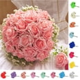 thumbnail image 2 of 1 Unids Flores Artificiales Espuma Flor , Boda Nupcial De De , De Decoración Rosa roja, 2 of 7