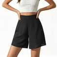 thumbnail image 4 of cocolona Womens Summer Casual High Waist Chiffon Dress Shorts Breathable Elastic Waist Straight Wide Leg Beach Shorts, 4 of 4