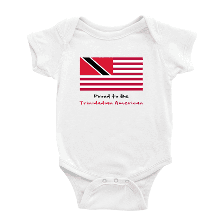 

Proud to Be Trinidadian American Flag Cute Baby Bodysuit (White 6-12 Months)