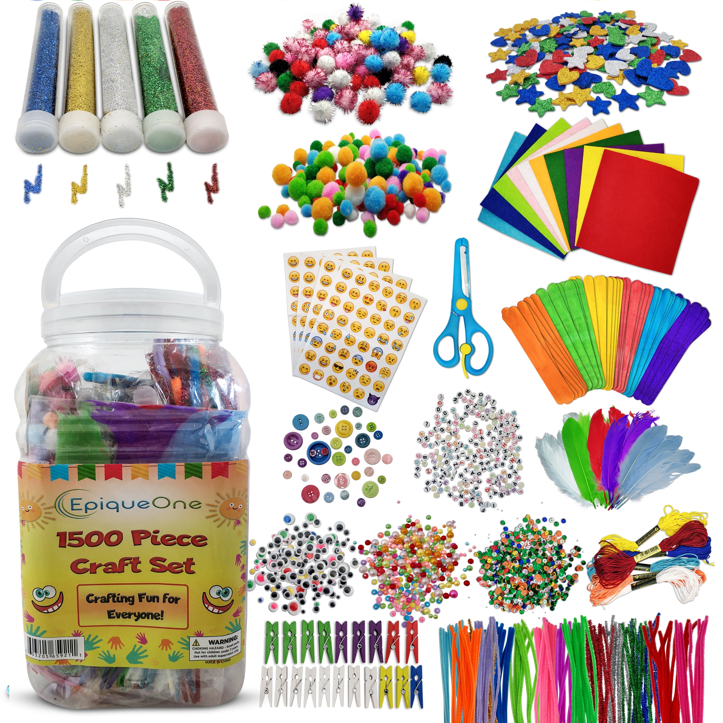 EpiqueOne 1500 Set of Bulk Craft Accessories for Kids
