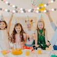 thumbnail image 3 of 4 Pcs Pom Poms Garland, 6Ft Long 30 Balls Felt Ball Garland, Pastel Pom Poms String for Birthday Party Thanksgiving Wall Christmas Tree Decor -White Grey Pink, 3 of 7