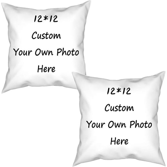 AVEKI Custom Pillow Case, Design Photos or Text Customize Throw Pillowcase, Two-Sides Printed Cushion Covers, Personalized Pet Photo Pillow, Love Photo Throw Pillow 2 Pcs(12"x 12") A0514