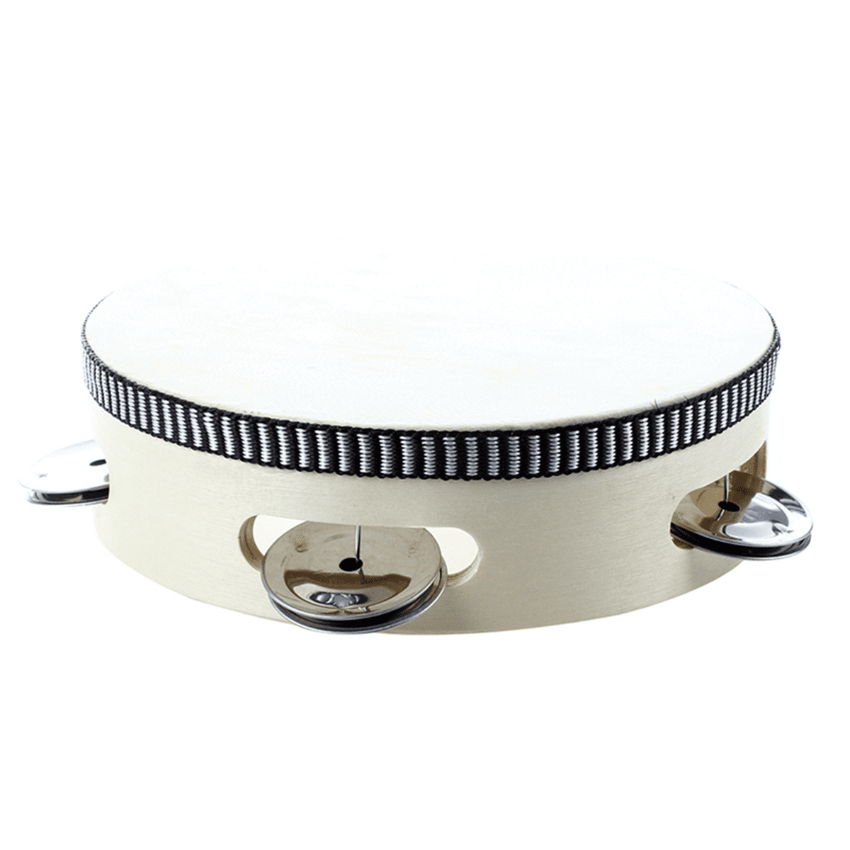 Lightweight Tambourine, Sheepskin White, 6", 10 Count