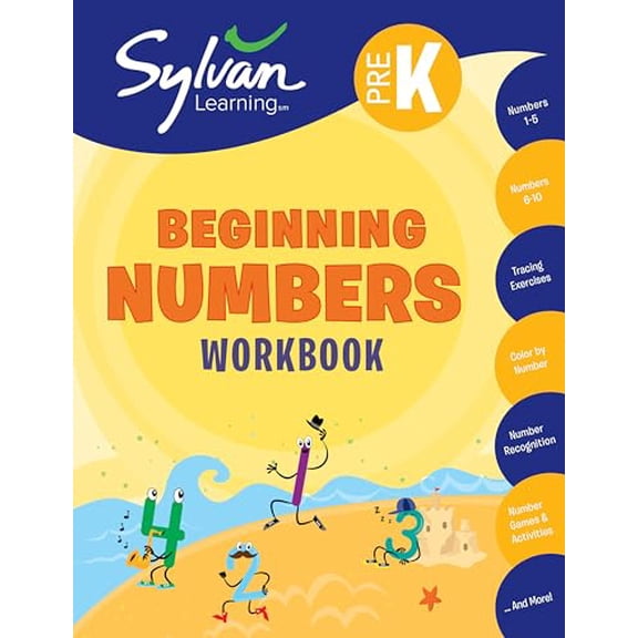 Pre-Owned Pre-K Beginning Numbers Workbook: Numbers 1-5, Numbers 6-10, Tracing Exercises, Color by Number, Number Recognition Number Games, and More (Paperback) 0307479536 9780307479532