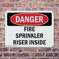 thumbnail image 4 of (2 Pack) Fire Sprinkler Riser Inside OSHA Danger Sign 14 Inch X 10 Inch Plastic Sign, Weather Resistant, UV Protected for Workplace, Business, and Construction Site, Made in the USA, 4 of 8