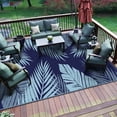thumbnail image 2 of DEORAB Outdoor Rug 8'x10' Waterproof Reversible Patio Rug Portable Plastic Straw Outside Carprt for Beach Garden RV Camping Porch Deck Backyard, Navyblue & Babyblue, 2 of 8