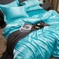 thumbnail image 4 of Juego de cama de satén - Aqua Blue, 4 of 6