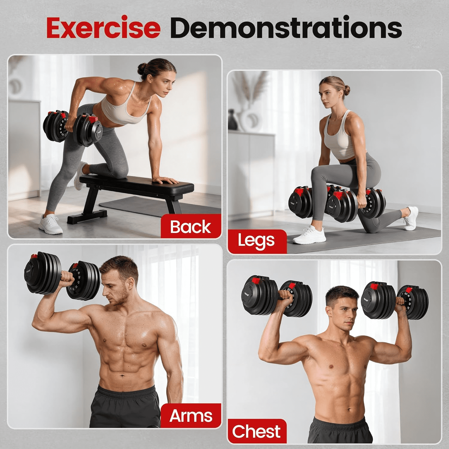 YAGUD 16-in-1 Adjustable Dumbbell Set, 4-90 LBS Quick-Adjust Dumbbells with Auto Safety Lock, Space-Saving Home Gym Weights