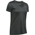thumbnail image 3 of Under Armour Women's Solid Tech V-Neck Shirt Carbon LG, 3 of 6