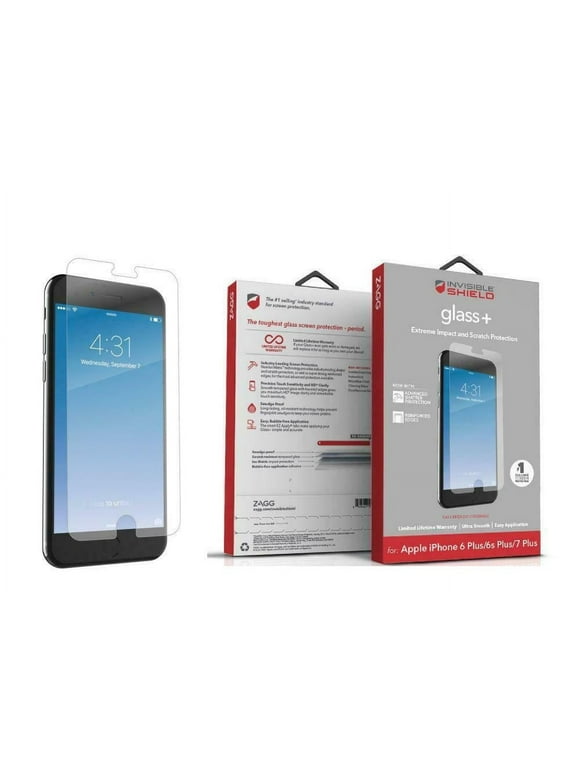 Zagg InvisibleShield Glass Screen Protector  for iPhone 8 & 7 6s & 7 & 6 Plus