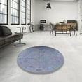 thumbnail image 4 of Ahgly Company Machine Washable Indoor Round Industrial Modern Columbia Blue Area Rugs, 8' Round, 4 of 7