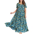 thumbnail image 1 of Vestido YESNO, casual, holgado, bohemio, floral, largo con bolsillos, 1 of 6