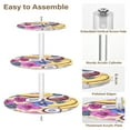 thumbnail image 4 of Wobogo Coconut Banana Pattern 3 Tier Acrylic Cake Stand with Clear Round Hold for Wedding Holiday Birthday Baby Shower Tea Party, 4 of 8