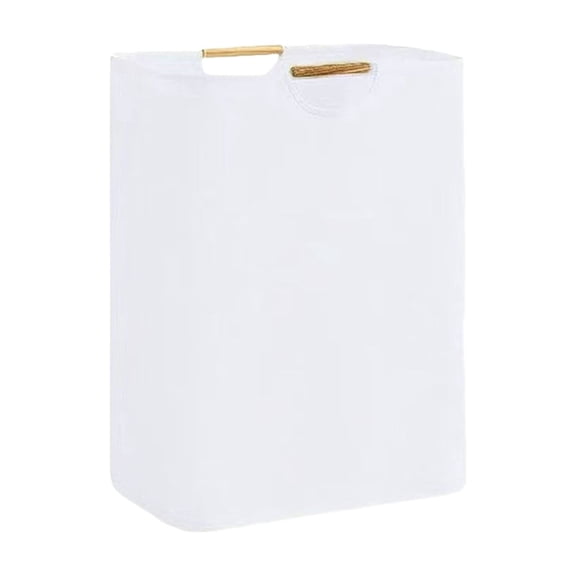 Large Capacity Laundry Hamper with Handles, Foldable Laundry Hamper, Freestanding Waterproof Clothes Hamper for Bedroom, Bathroom, Dorm, Laundry Room (White)